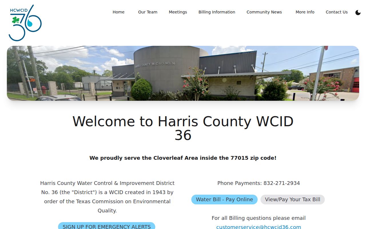 Cloverleaf ZIP code directory WCID 36 public service-area page for 77015